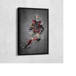 George Kittle Poster Neon Splash San Francisco 49ers NFL Framed Poster Canvas Wall Art Print Home Decor Man Cave Gift