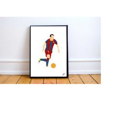 Iniesta Poster Print. A4/A3, Iniesta, Xavi, Messi, Lionel Messi, Barca, Barcelona, Football, Soccer, Art, Pop Art, Card,