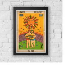 The Sun Print Vintage Advert Vintage Style Magazine Retro Print- Home Deco Poster A3 Tarot Tarot card Major Arcana Balbi
