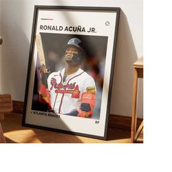 Ronald Acuna Jr. Poster, Atlanta Braves Poster Print, MLB Poster, Minimalist, Office Wall Art, Atlanta Braves Wall Art