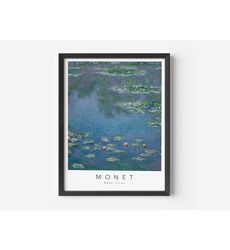 Claude Monet, Water Lilies, MidCentury Art Poster, Famous