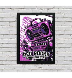 limited edition red rocks music poster - boombox