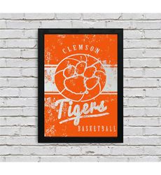 limited edition clemson tigers basketball poster - clemson