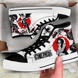 Dracule Mihawk High Top Shoes Japan Style For Fans One Piece Anime
