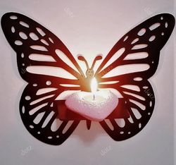 Butterfly wall decorations candlestick holders (pack of 3)