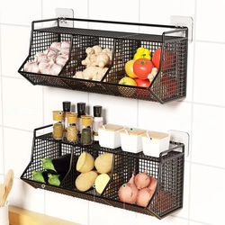 Optional Hanging Storage Basket Kitchen for Plates Dishes