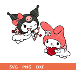 valentine SVG-my-melody-kuromi-bundle-svg-love-svg-valentines-day-svg-hello-kitty-svg-cricut-silhouette-vector-cut-file