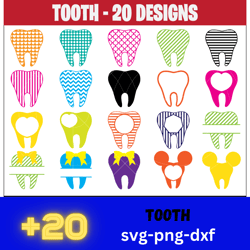 Tooth svg png dxf , digital fils