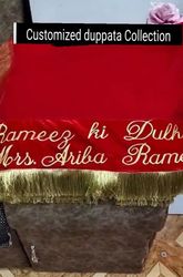 Customized bridal nikkah duppata in English for non Muslim