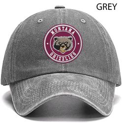 Montana Grizzlies NCAA Embroidered Distressed Hat, NCAA Montana Grizzlies Logo Embroidered Hat, Baseball Cap