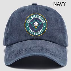 UNC Wilmington Seahawks NCAA Embroidered Distressed Hat, NCAA UNC Wilmington Seahawks Logo Embroidered Hat, Baseball Cap