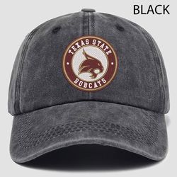 Texas State Bobcats NCAA Embroidered Distressed Hat, NCAA Texas State Bobcats Logo Embroidered Hat, Baseball Cap