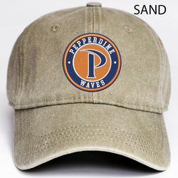 Pepperdine Waves NCAA Embroidered Distressed Hat, NCAA Pepperdine Waves Logo Embroidered Hat, Baseball Cap