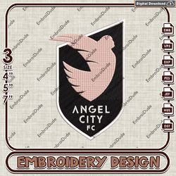 Angel City FC embroidery design, NWSL Logo Embroidery Files, NWSL Angel City FC logo, Machine Embroidery Pattern