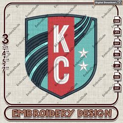 Kansas City Current embroidery design, NWSL Logo Embroidery Files, NWSL Kansas City logo, Machine Embroidery Pattern