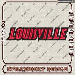 Louisville Cardinals Logo Emb Files, NCAA Louisville Cardinals Embroidery Design, NCAA Team Machine Embroidery Files