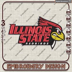 NCAA Illinois State Redbirds Logo Emb Files, NCAA Illinois State Embroidery Design, NCAA Team Machine Embroidery Files