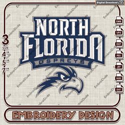 North Florida Ospreys NCAA Mascot Emb Files, NCAA North Florida Embroidery Design, NCAA Team Machine Embroidery Files