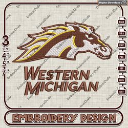 NCAA Western Michigan Broncos Emb Files, Western Michigan Embroidery Design, NCAA Team Machine Embroidery Files