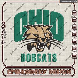 NCAA Ohio Bobcats Emb Files, Ohio Bobcats Logo Embroidery Design, NCAA Team Machine Embroidery Files