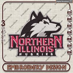 NCAA Northern Illinois Huskies Emb Files, Northern Illinois Logo Embroidery Design, NCAA Team Machine Embroidery Files