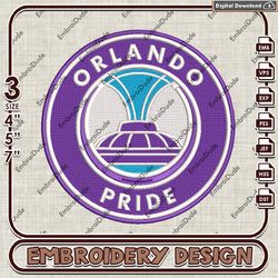 Orlando Pride embroidery design, NWSL Logo Embroidery Files, NWSL Orlando Pride, Machine Embroidery Pattern