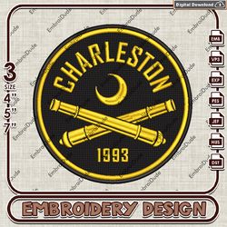 charleston battery embroidery design, uslc logo embroidery files, uslc charleston battery, machine embroidery pattern