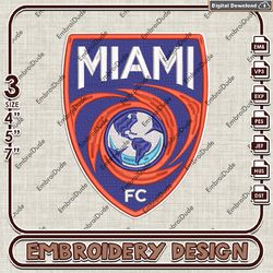 Miami FC Embroidery design, USLC Logo Embroidery Files, USLC Miami FC, Machine Embroidery Pattern