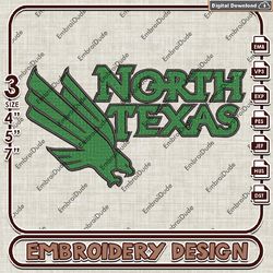 North Texas Mean Green NCAA Logo Emb Files, North Texas Mean Green Embroidery Design, NCAA Team Machine Embroidery Files