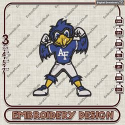 Air Force Falcons NCAA Logo Emb Files, Air Force Falcons Mascot Embroidery Design, NCAA Team Machine Embroidery Files