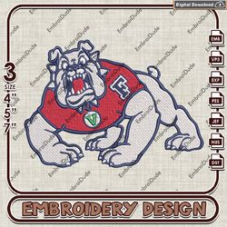 Fresno State Bulldogs NCAA Emb Files, Fresno State Bulldogs Logo Embroidery Design, NCAA Team Machine Embroidery Files
