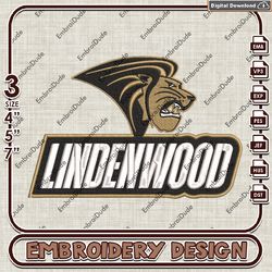 NCAA Lindenwood Lions Logo Emb Files, Lindenwood Lions Embroidery Design, NCAA Team Machine Embroidery Files