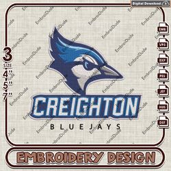 Creighton Bluejays NCAA Logo Mascot Emb Files, NCAA Creighton Embroidery Design, NCAA Team Machine Embroidery Files