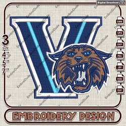 Villanova Wildcats Mascot Logo Emb Files, Villanova Wildcats  Embroidery Design, NCAA Team Machine Embroidery Files