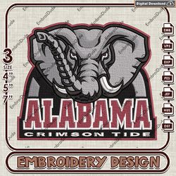 Alabama Crimson Tide NCAA Logo Emb Files, Alabama Crimson Tide Embroidery Design, NCAA Team Machine Embroidery Files