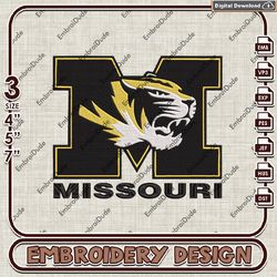NCAA Missouri Tigers Mascot Logo Emb Files, Mississippi State Embroidery Design, NCAA Team Machine Embroidery Files