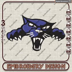NCAA Mascot High Point Panthers Logo Emb Files, NCAA Embroidery Design, NCAA Team 3 sizes Machine Embroidery Files