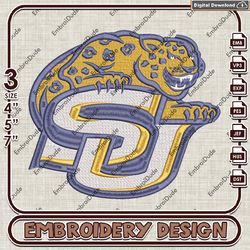 NCAA Southern Jaguars Logo Emb Designs, NCAA Southern Jaguars Emb Files, NCAA Team 3 sizes Machine Embroidery Files