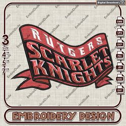 Ncaa Rutgers Scarlet, Machine Embroidery Files, Rutgers Scarlet Knights Logo Embroidery Designs, NCAA Embroidery Files