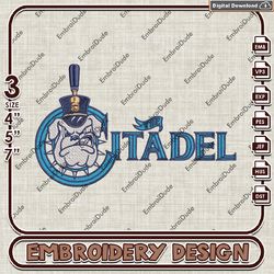 The Citadel Bulldogs, Machine Embroidery Files, The Citadel Bulldogs Logo Embroidery Designs, NCAA Embroidery Files