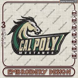 Cal Poly Mustangs, Machine Embroidery Files, Cal Poly Mustangs Logo Embroidery Designs, NCAA Embroidery Files