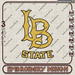 Long Beach State Beach, Embroidery Files, Long Beach State Beach Logo Embroidery Designs, NCAA Machine Embroidery Files