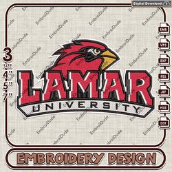 Lamar Cardinals, Embroidery Files, Lamar Cardinals Logo Embroidery Designs, NCAA Machine Embroidery Files