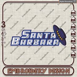 UC Santa Barbara Gauchos, Embroidery Files, UCSB Gauchos Logo Embroidery Designs, NCAA Machine Embroidery Files