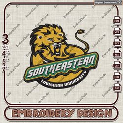 SE Louisiana Lions, Embroidery Files, SE Louisiana Lions Logo Embroidery Designs, NCAA Machine Embroidery Files