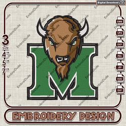 Marshall Thundering Herd, Machine  Embroidery Files, Thundering Herd Logo Embroidery Designs, NCAA Embroidery Files