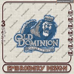 Old Dominion Monarchs, Machine  Embroidery Files, Old Dominion Monarchs Logo Embroidery Designs, NCAA Embroidery Files