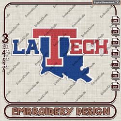 Louisiana Tech Bulldogs, Machine  Embroidery Files, Louisiana Tech Logo Embroidery Designs, NCAA Embroidery Files