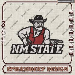 New Mexico State Aggies, Machine  Embroidery Files, MN State Aggies Logo Embroidery Designs, NCAA Embroidery Files