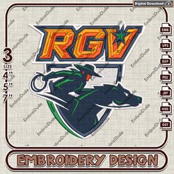 UT Rio Grande Valley Vaqueros, Machine Embroidery Files, UTRGV Vaqueros Logo Embroidery Designs, NCAA Embroidery Files